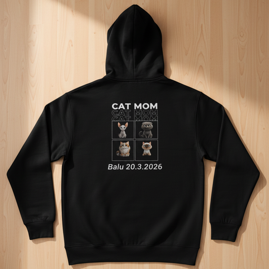 Cat Mom – personalisierbarer Hoodie