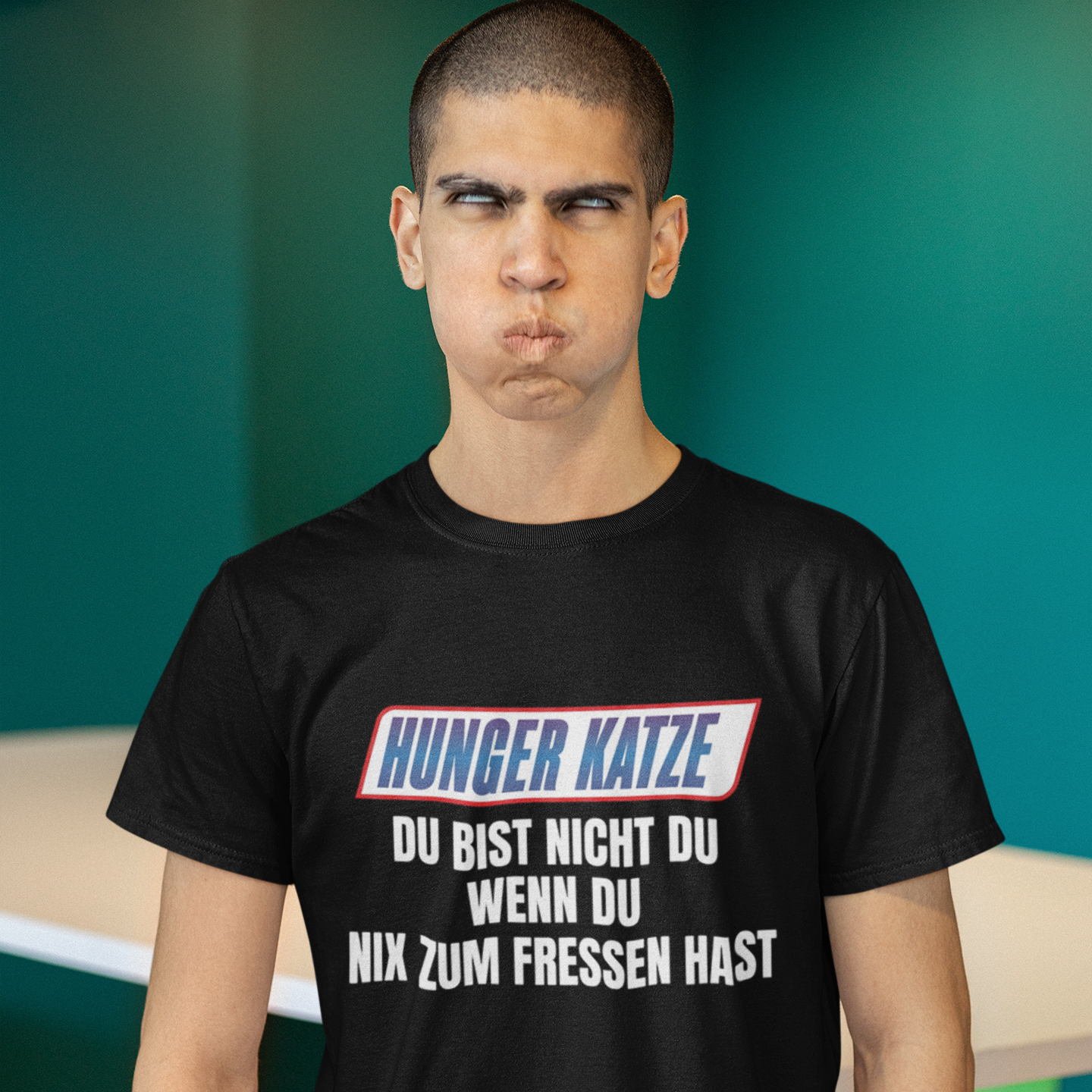 Hunger Katze Premium  T - Shirt