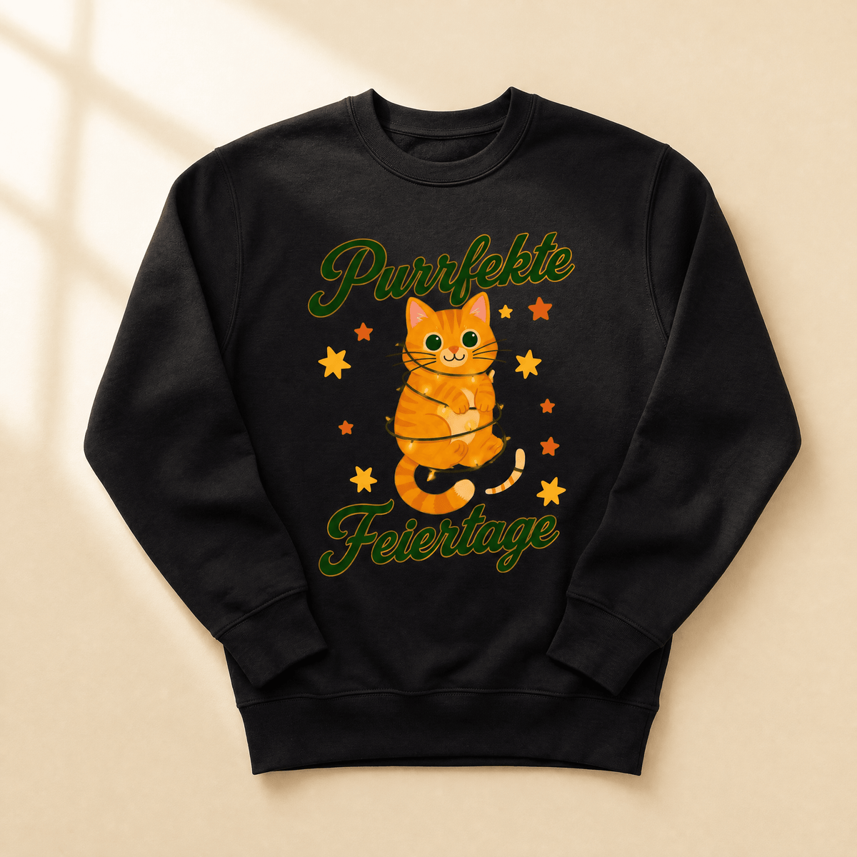 Purrfekte Feiertage Sweatshirt – Weihnachts-Sweatshirt für Katzenliebhaber von Mr.Fluffel